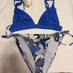 Aerie Blue and White Bikini Set